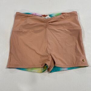 Citrus Reversible Yoga Shorts Women L NWT Tie Dye Workout Biker Shorts